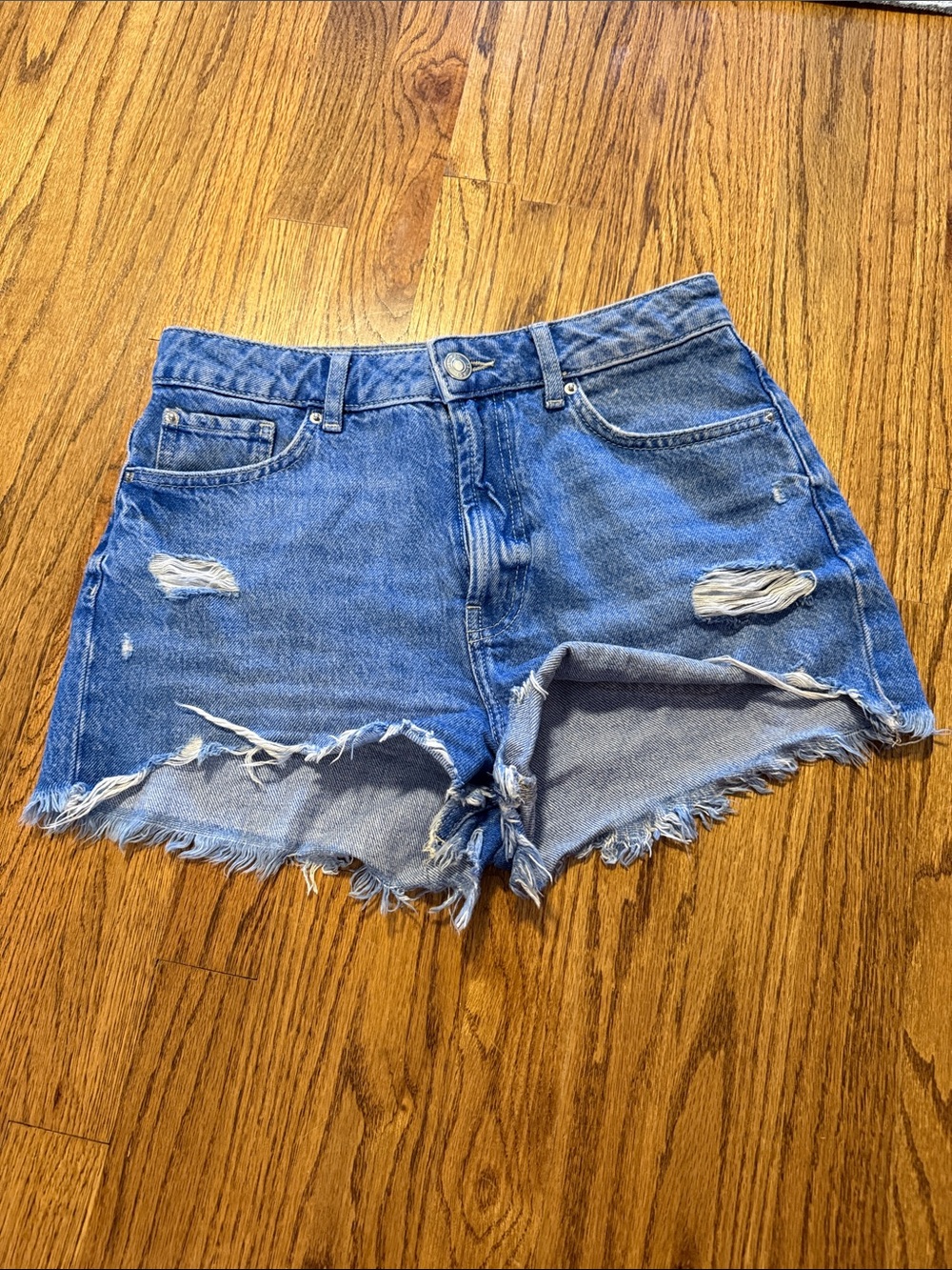 Primark High-Rise Distressed Denim Shorts